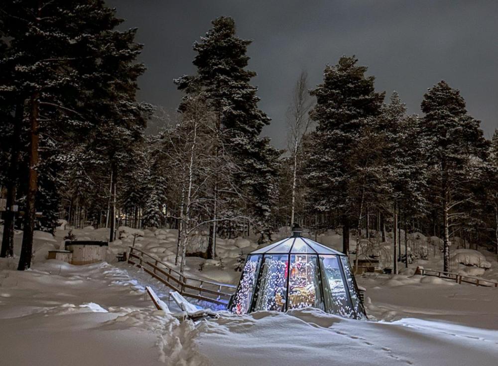 Aurora Igloo With Private Hot Tub By Invisible Forest Lodge Rovaniemi Exterior foto